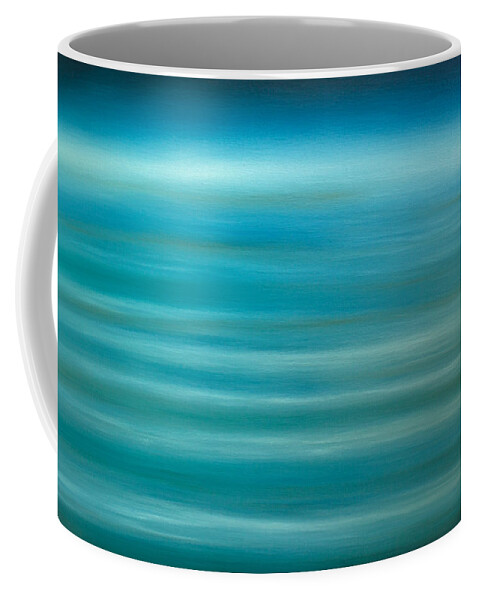 Derek Kaplan Art Coffee Mug featuring the painting Opt.54.14 Ocean In The Sky by Derek Kaplan