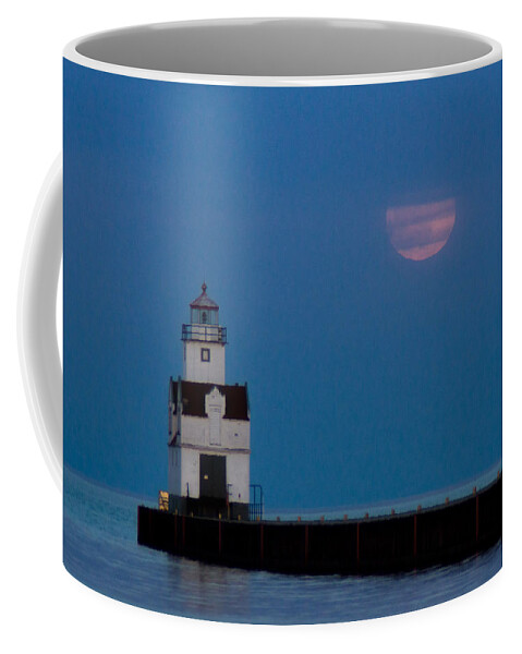 Lighthouse Coffee Mug featuring the photograph Optimist's Moon by Bill Pevlor