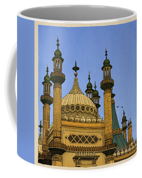 Palace Royal Pavilion Brighton Coffee Mug featuring the drawing Opulence by Meg Shearer