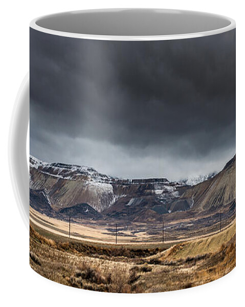 Oquirrh Mountains Coffee Mug featuring the photograph Oquirrh Mountains Winter Storm Panorama 2 - Utah by Gary Whitton