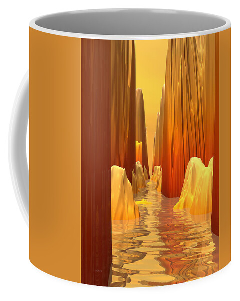 Orange Coffee Mug featuring the digital art Orange Canyon Pass by Phil Perkins