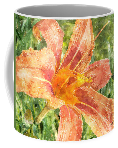 Lily Coffee Mug featuring the painting Orange Lily by Claire Bull