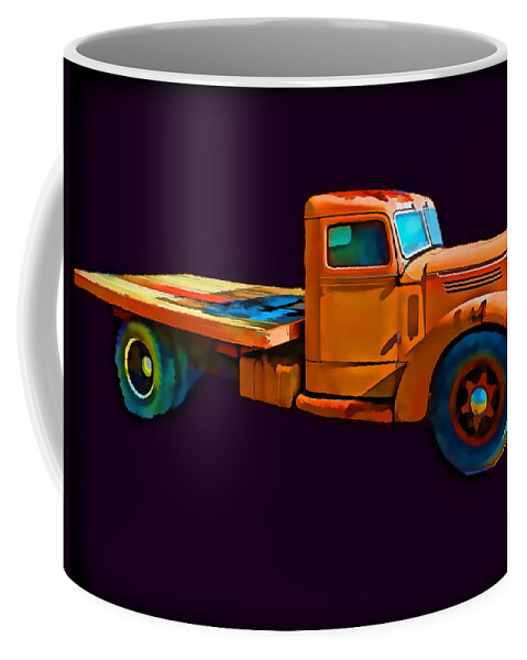Old Truck Coffee Mug featuring the photograph Orange Truck Rough Sketch by Cathy Anderson