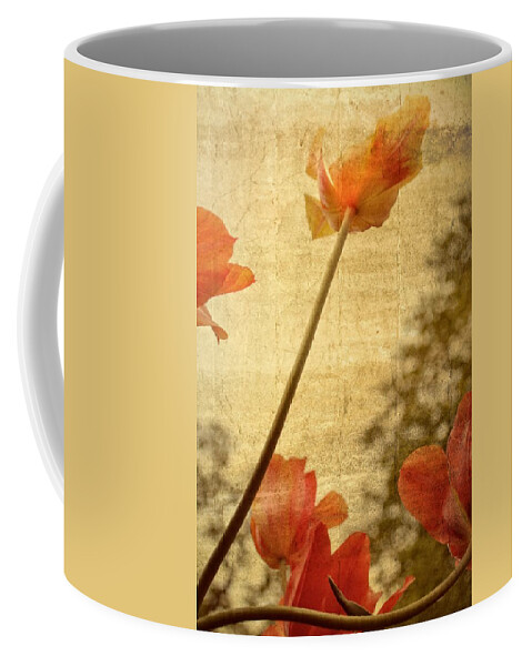 Rustic Coffee Mug featuring the photograph Orange Tulips by Michelle Calkins