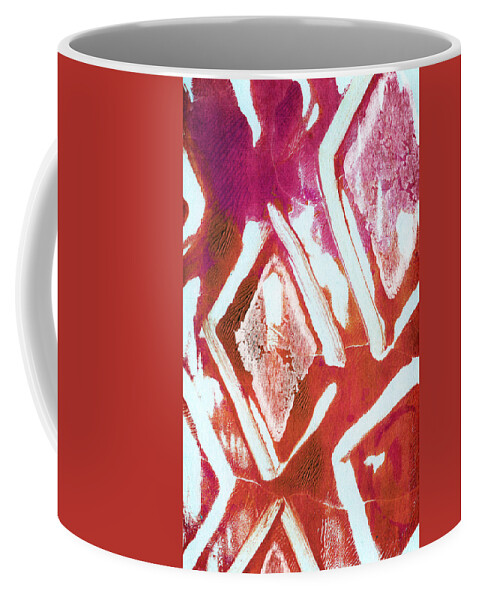 Contemporary Abstract Painting Coffee Mug featuring the painting Orchid Diamonds- Abstract Painting by Linda Woods