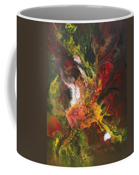Abstract Coffee Mug featuring the painting Orchid by Soraya Silvestri