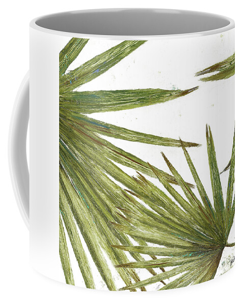 Organic Coffee Mug featuring the mixed media Organic Leaves On White by Patricia Pinto