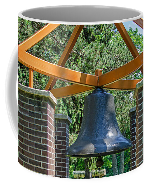 Bell Tower Coffee Mug featuring the photograph Original Fire Bell From The Superior Fire Dept In Wisconsin 1892 by Susan McMenamin