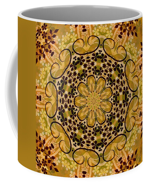Intricate Coffee Mug featuring the mixed media Ornamental 1 Version 3 Medallion by Angelina Tamez