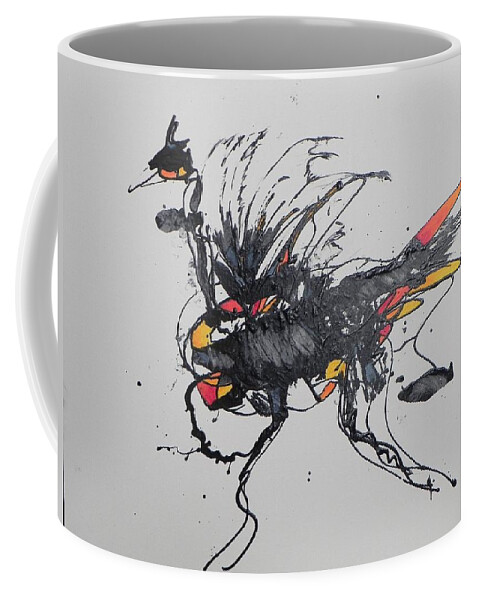 Bird Coffee Mug featuring the painting Ostrich by Ilona Petzer