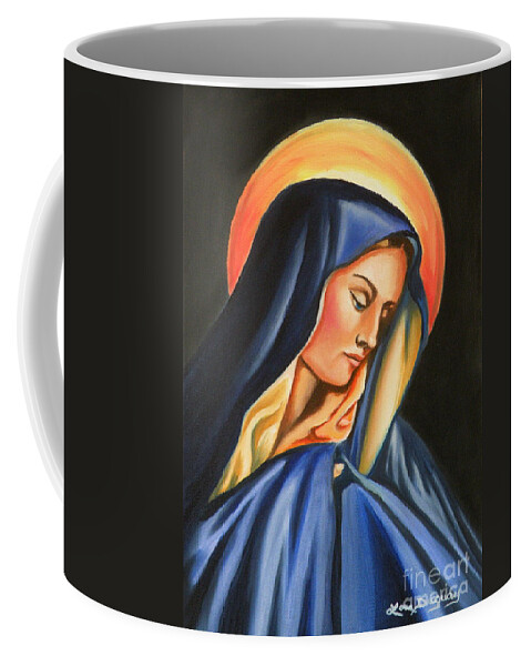 Our Lady Of Sorrows Coffee Mug featuring the painting Our Lady of Sorrows by Lora Duguay