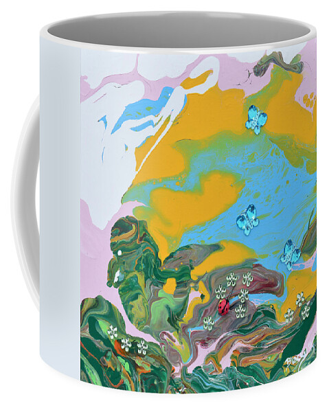 Modern Coffee Mug featuring the painting Out Grazing For Bugs by Donna Blackhall