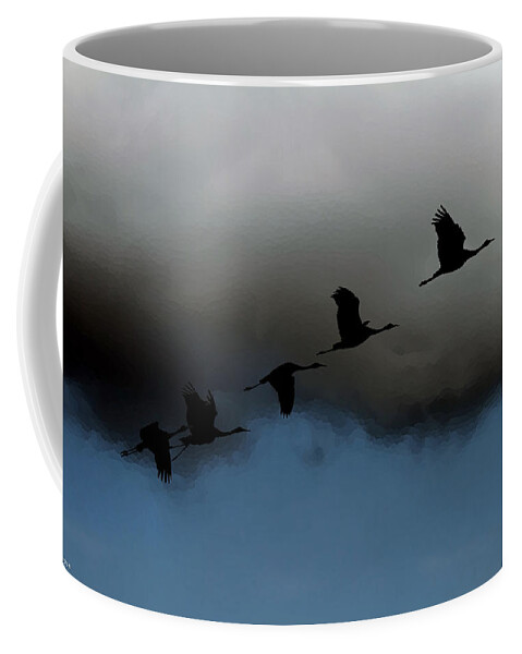 Geese Coffee Mug featuring the photograph Outrunning The Storm by Jackson Pearson