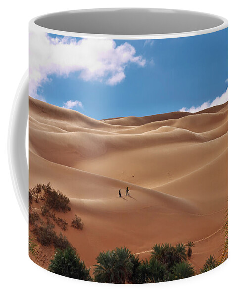 Palm Coffee Mug featuring the photograph Over the dunes by Ivan Slosar