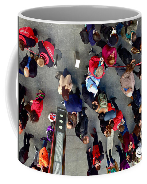 Times Square Coffee Mug featuring the photograph Over Times Square by Lexi Heft