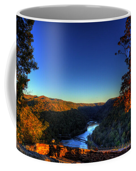 River Coffee Mug featuring the photograph Overlook in the Fall by Jonny D