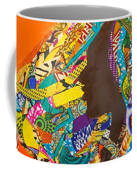 Collage Coffee Mug featuring the tapestry - textile Oya I by Apanaki Temitayo M