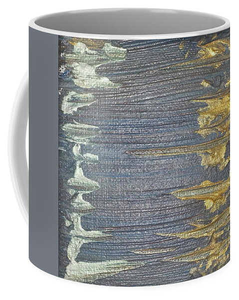 Abstract Painting Strcutured Mix Coffee Mug featuring the painting P1 by KUNST MIT HERZ Art with heart