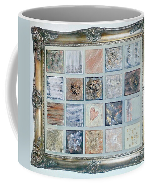 Acryl Paintings Artwork Coffee Mug featuring the painting P2P-3 cremes by KUNST MIT HERZ Art with heart