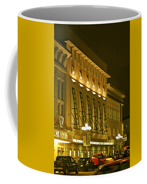 Night Life Coffee Mug featuring the photograph Pacific Theatres In San Diego At Night by Ben and Raisa Gertsberg