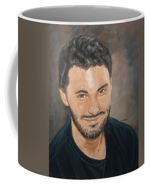 Portrait Coffee Mug featuring the painting Packy by Quwatha Valentine