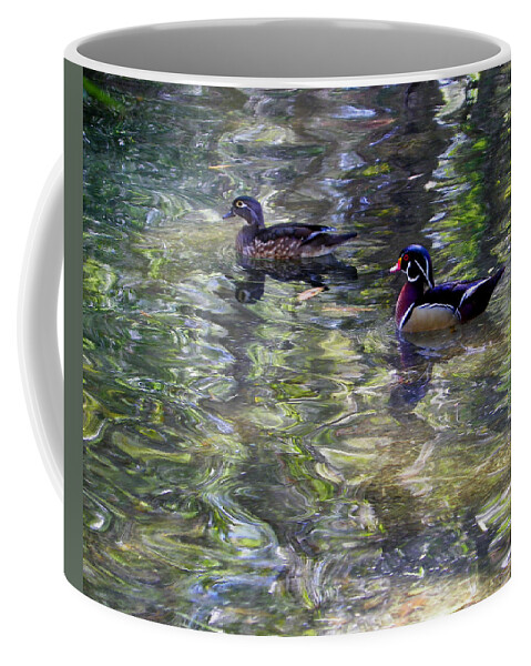 Nature Coffee Mug featuring the photograph Paddling in a Monet by Judy Wanamaker