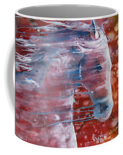 Horse Art Coffee Mug featuring the painting Painted By The Wind by Jani Freimann