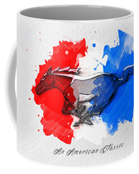 Ford Mustang Coffee Mug featuring the digital art Painted Pony by Gary Bodnar