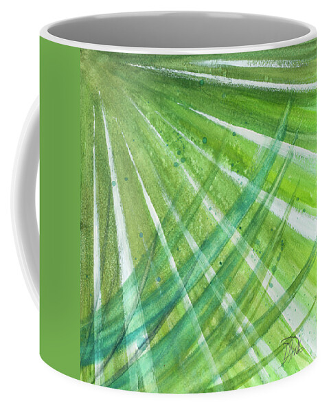 Palm Coffee Mug featuring the painting Palm Greens by Patricia Pinto
