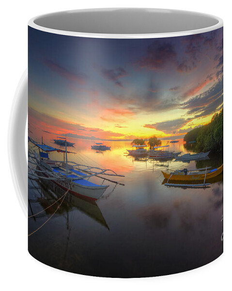 Yhun Suarez Coffee Mug featuring the photograph Panglao Port Sunset 6.0 by Yhun Suarez