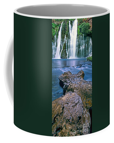Burney Falls Coffee Mug featuring the photograph Panorama Burney Falls McArthur Burney State Park CA by Dave Welling