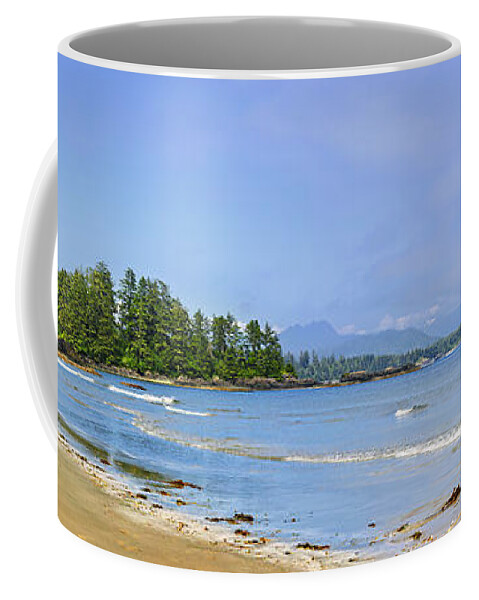 Pacific Coffee Mug featuring the photograph Panorama of Pacific coast on Vancouver Island by Elena Elisseeva