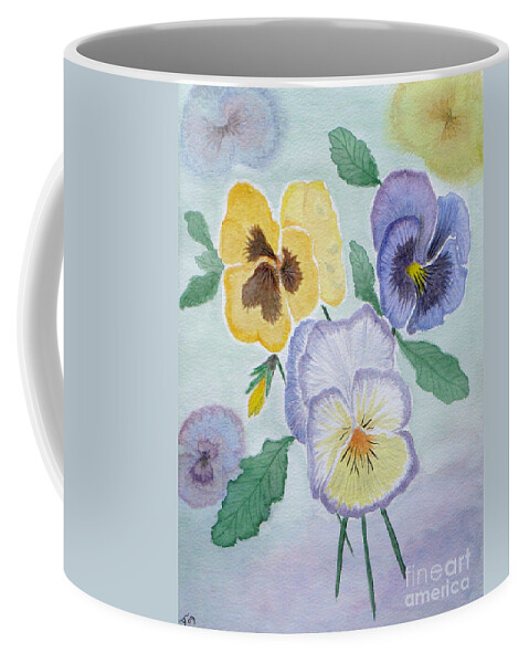 Pansy Coffee Mug featuring the painting Pansies by Yvonne Johnstone