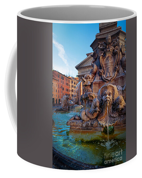 Europe Coffee Mug featuring the photograph Pantheon Fountain by Inge Johnsson