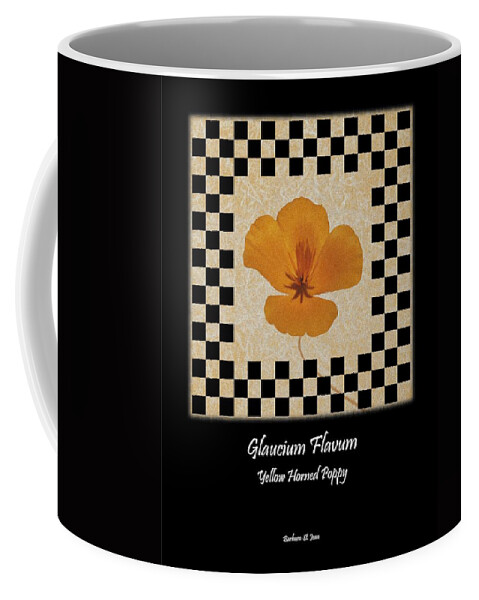 Checkerboard Coffee Mug featuring the digital art Papveraceae Poppy Poster 1 by Barbara St Jean