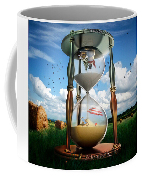 Hourglass Coffee Mug featuring the digital art Parallel and Complementary by Alessandro Della Pietra