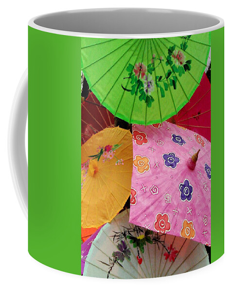 Abstract Coffee Mug featuring the photograph Parasols 2 by Rodney Lee Williams