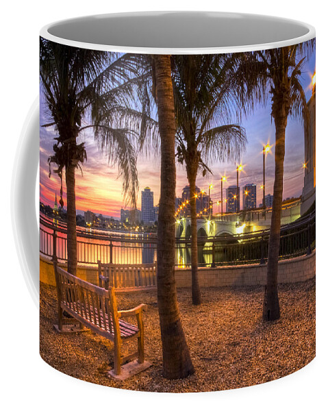 Clouds Coffee Mug featuring the photograph Park on the West Palm Beach Wateway by Debra and Dave Vanderlaan