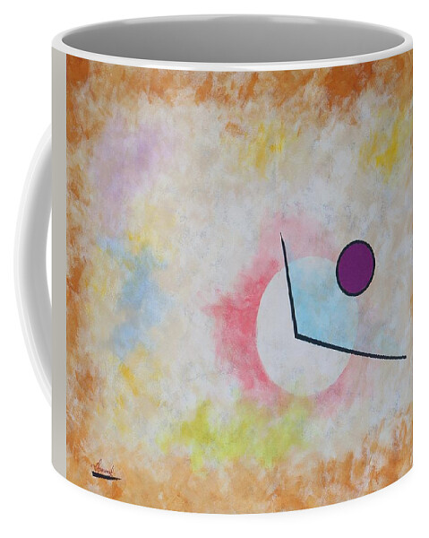Abstract Coffee Mug featuring the painting Partial Eclipse by Thomas Gronowski