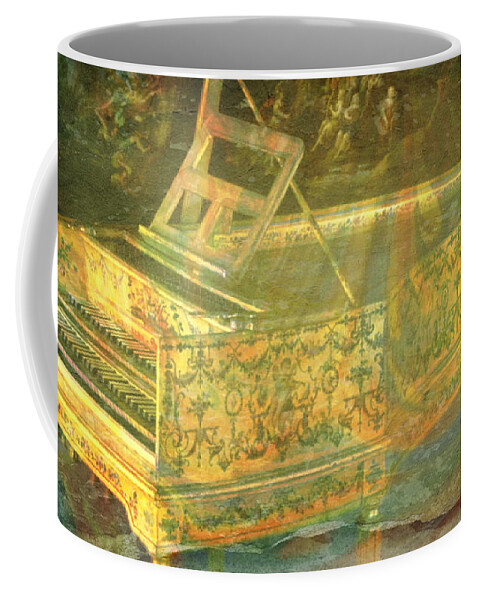 Harpsichord Coffee Mug featuring the mixed media Past to Present by Ally White