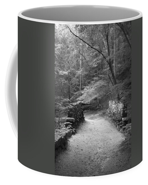 Kelly Hazel Coffee Mug featuring the photograph Path in Black and White by Kelly Hazel
