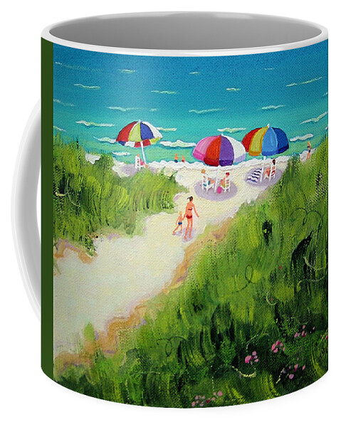 Whimsical Beach Coffee Mug featuring the painting Path to the Sea - Beach by Rebecca Korpita