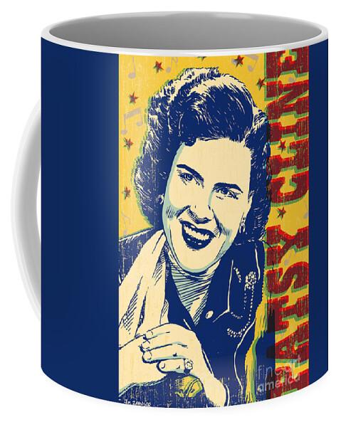 Country And Western Coffee Mug featuring the digital art Patsy Cline Pop Art by Jim Zahniser