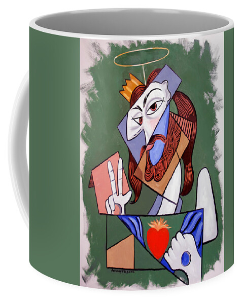 Peace Be With You Framed Prints Coffee Mug featuring the painting Peace Be With You by Anthony Falbo