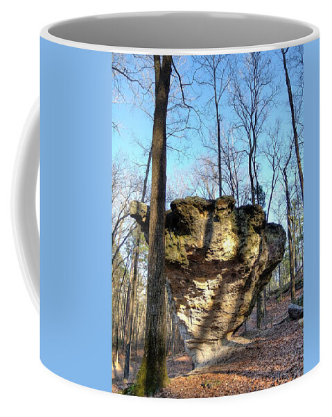 Peach Coffee Mug featuring the photograph Peach Tree Rock-1 by Charles Hite