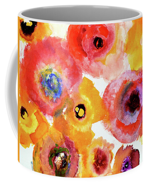 Floral Coffee Mug featuring the painting Peachy Floral by Lanie Loreth