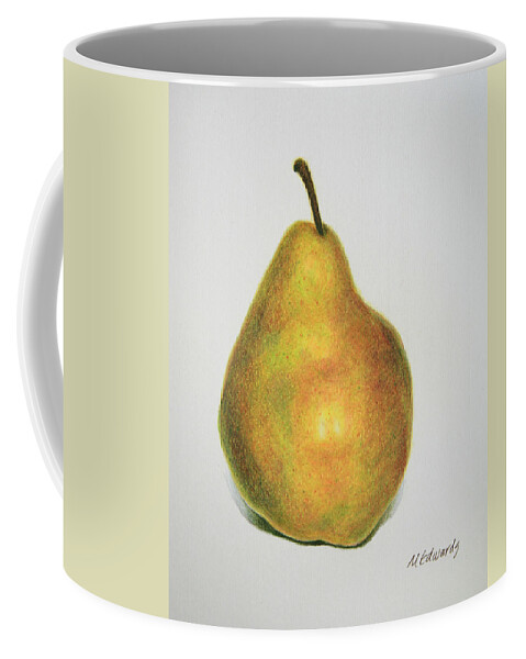 Pear Coffee Mug featuring the drawing Pear Practice by Marna Edwards Flavell