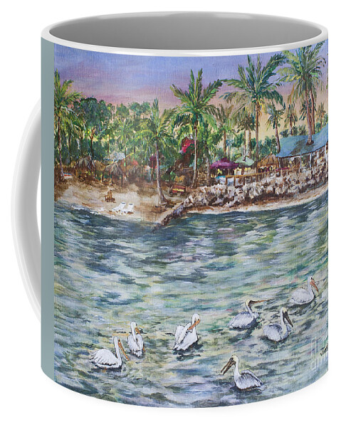 Pelican Coffee Mug featuring the painting Pelican Medley by Janis Lee Colon