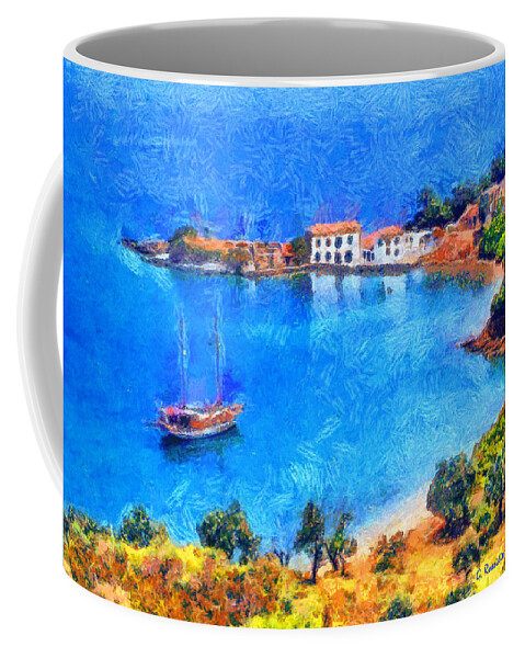 Rossidis Coffee Mug featuring the painting Pelion Tzasteni by George Rossidis