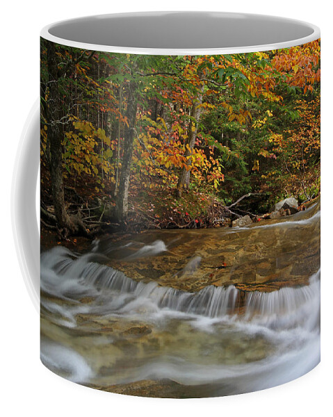 New Hampshire Coffee Mug featuring the photograph Pemigewasset River Cascades in Autumn by Juergen Roth